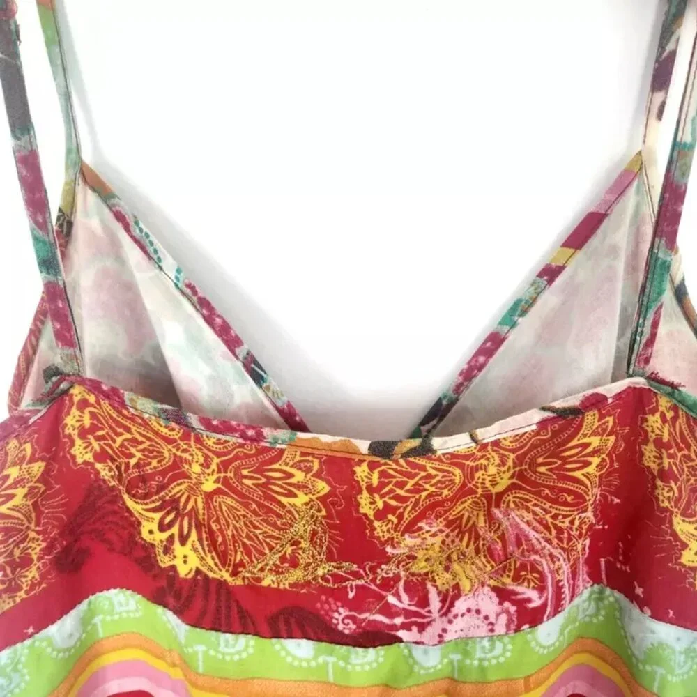 Rare DESIGUAL Swing Farm Rio Flowers Maxi Long Dress V-neck Floral Zebra Print M - Picture 11 of 16